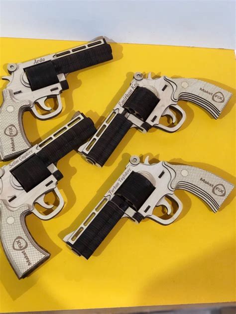 Laser Cut Wooden Pistol Firearm 351 Magnum Revolver Dxf File Free