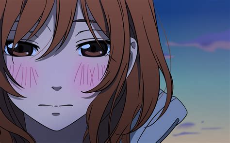 Hình Nền Anime Cô Gái Brunette Đỏ Mặt Tonari No