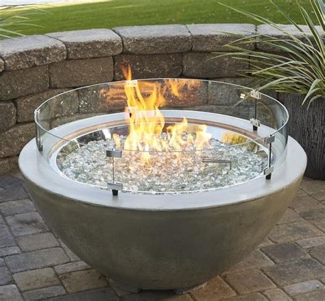 Gas Fire Pit Round Wind Guards Glass Fire Pit Gas Fire Pits Outdoor Backyard Fire