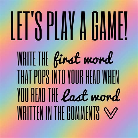 Write The First Word That Pops In Your Head Interactive Facebook