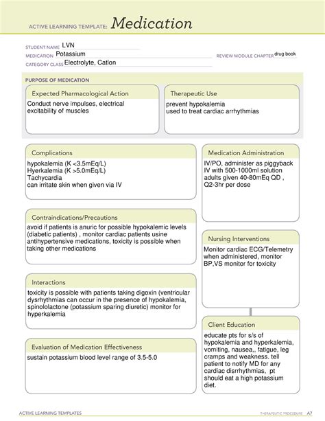 Hypokalemia System Disorder Template
