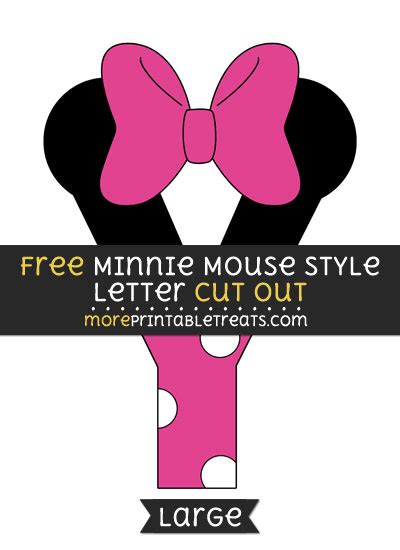 Minnie Mouse Style Letter Y Cut Out Large