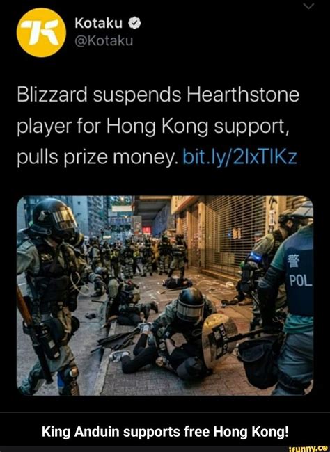 Maybe you would like to learn more about one of these? Blizzard suspends Hearthstone player for Hong Kong support, pulls prize money. bit.Iy/2IxTIKz ...