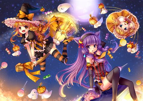 1920x1080px 1080p Free Download Halloween Night Cut Girl Halloween Anime Touhou New
