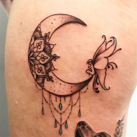 Moon Fairy Silhouette Tattoo