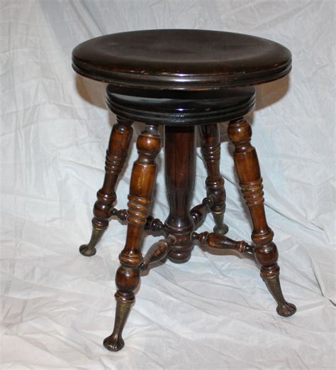 Bargain Johns Antiques Antique Wood Piano Stool With Iron Feet