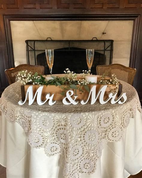Mr And Mrs Wedding Signs Table Decoration Rustic Wedding