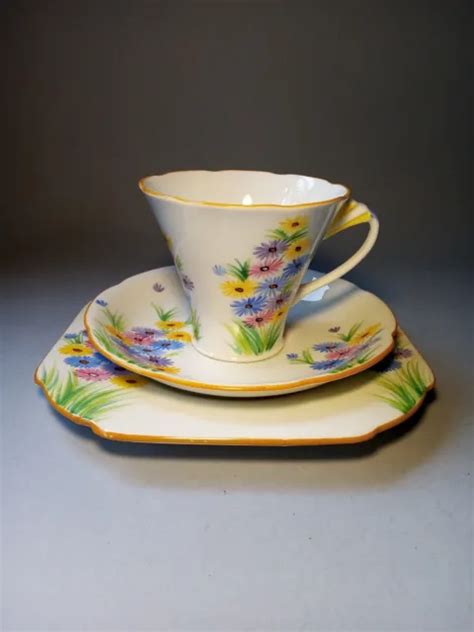 Art Deco Royal Grafton Bone China Trio Tea Cup Saucer Tea Plate Picclick Uk