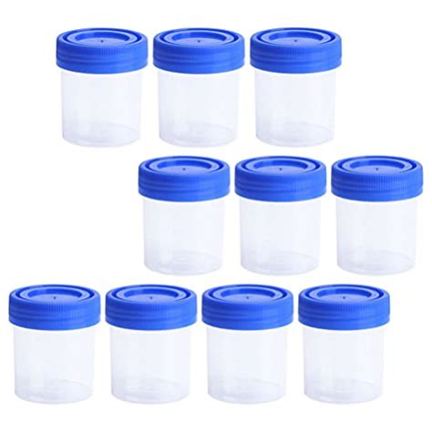 Iplusmile Storage 10pcs Plastic Specimen Cup With Lid Urine Sample Cups