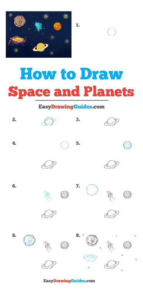 How To Draw Space And Planets Really Easy Drawing Tutorial Space