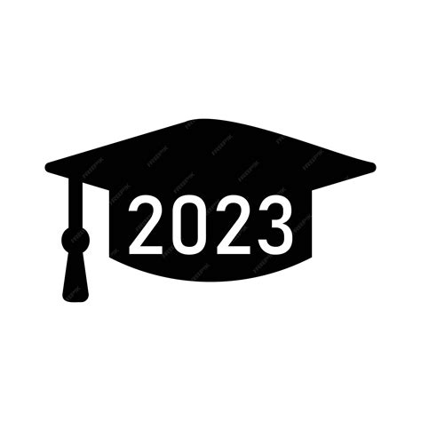 Gorra De Graduación 2023 Ilustración Vectorial Vector Premium