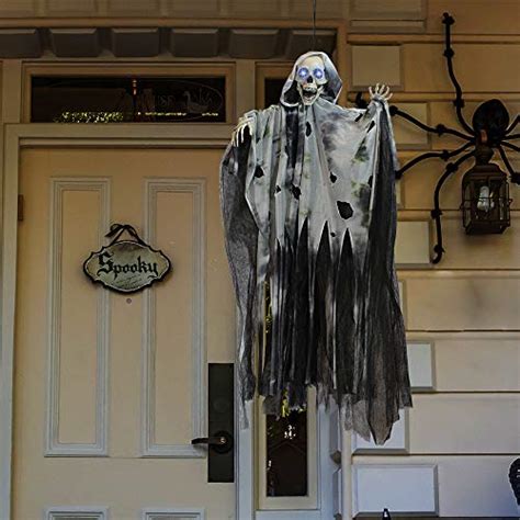 Joyin 36 Animated Hanging Grim Reaper Ghost With Led Eyes And Creepy