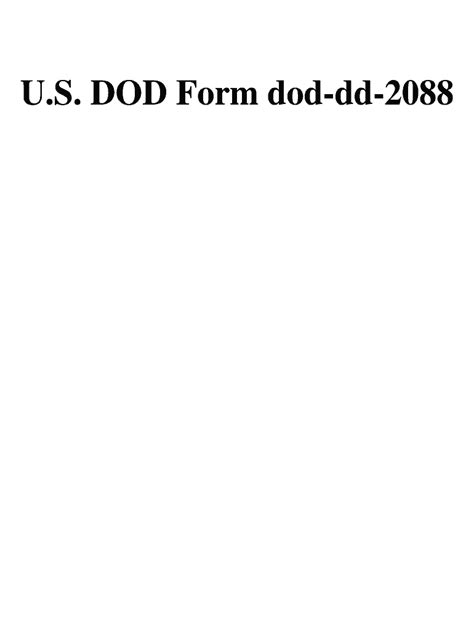 2004 Form Dd 2088 Fill Online Printable Fillable Blank Pdffiller