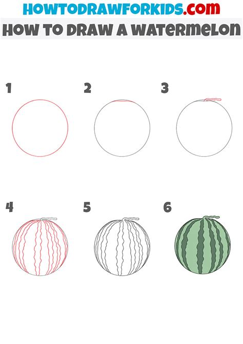 How To Draw A Watermelon Easy Drawing Tutorial For Kids