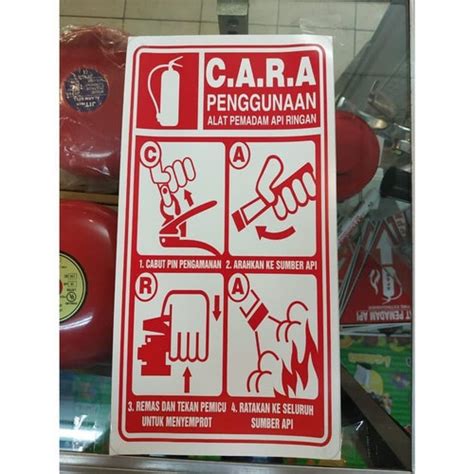 Jual Sign Sticker Label K Rambu Cara Pnggunaan Apar X Cm Pemadam
