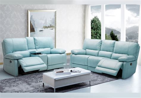 Discover the design world's best genuine leather sofas at perigold. Blue Reclining Sofa Shae Joplin Blue Leather Reclining ...