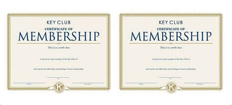 membership certificate templates word psd