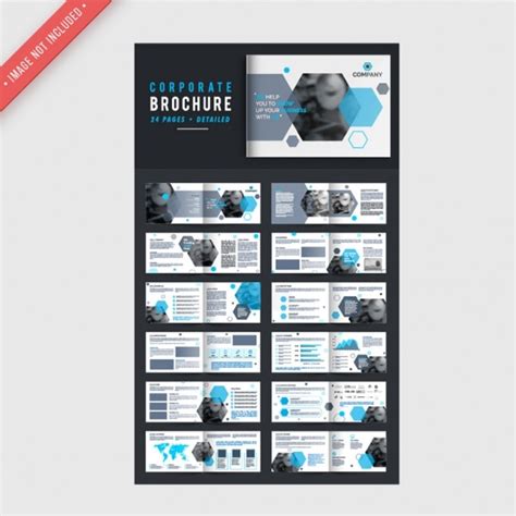 Premium Vector Corporate Brochures With Blue Elements