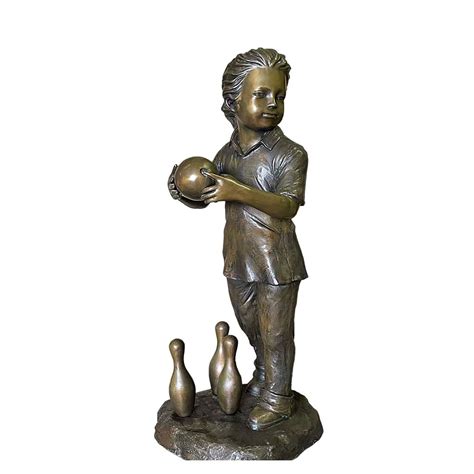 Bronze Boy Bowling Sculpture — Allsculptures