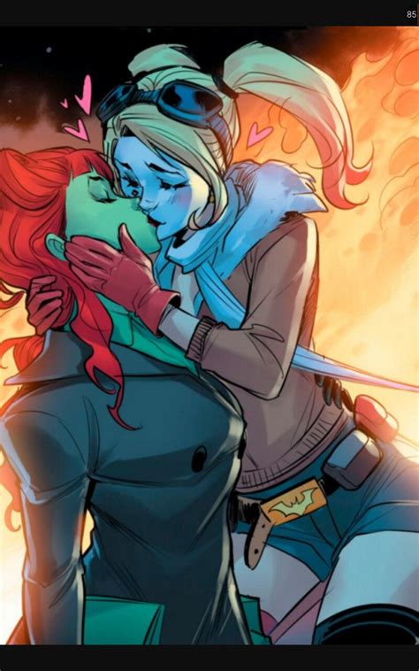 Kiss Poison Ivy And Harley Quinn Dc Comics Comics Anime Yuri Comic
