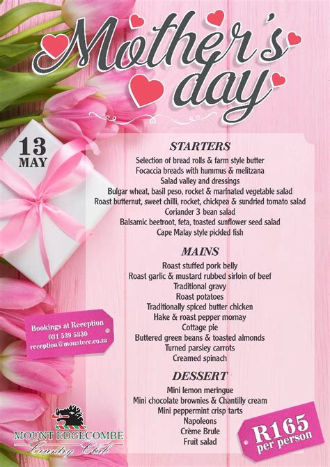 Mothers Day Lunch Special Mount Edgecombe Country Club