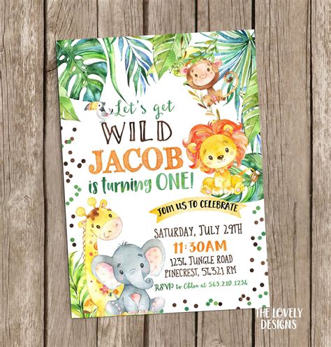 Free Printable Jungle Themed Birthday Invitations
