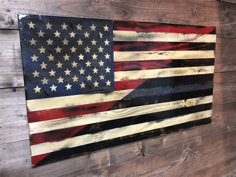 Handmade American Rustic Wooden Flags Veteran Made Woodworks