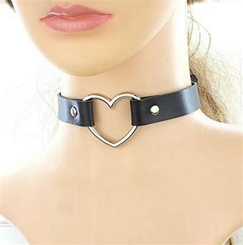 women slave neck collars leather bondage belt fetish choker heart shaped neck collars sex toys