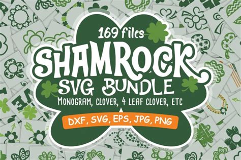 Shamrock Svg Monogram Clover In Svgdxfepspng • Ohmycuttables