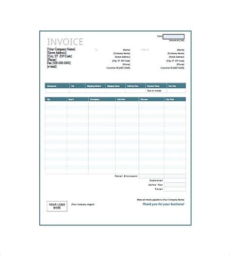 General Invoice Form Generic Invoice Template Choose The Right