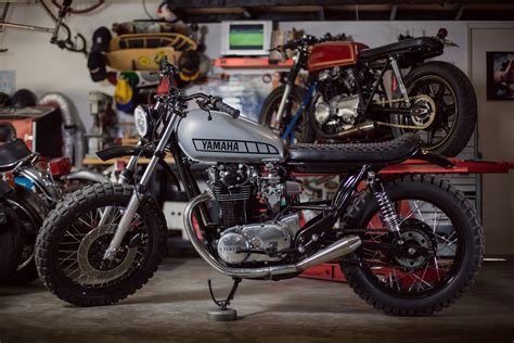 Welcome back to pure motorcycling. Yamaha XS650 Scrambler by Therapy Garage - BikeBound