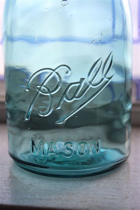Antique Blue Ball Mason Jar Quart 1910 To 1923