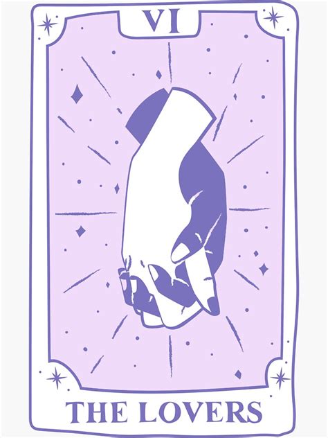 The Lovers Purple Tarot Card Sticker By Ninjakandy Redbubble