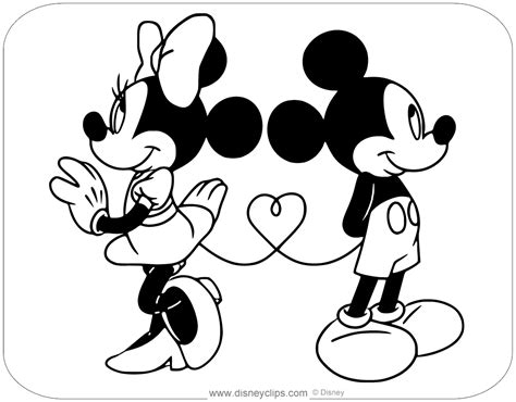 Mickey Minnie Valentines Day Coloring Pages