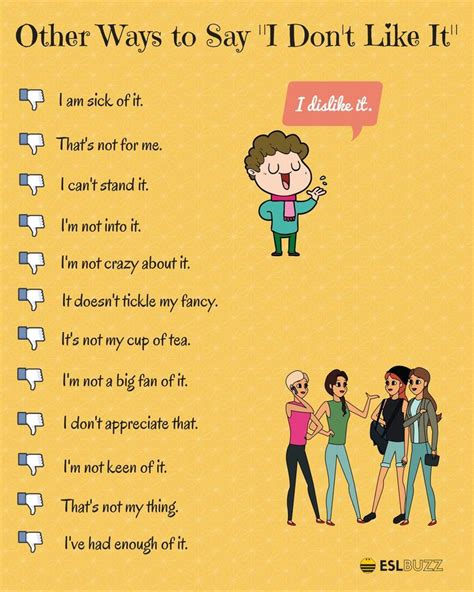 Different Ways To Say I Like It And I Dont Like It English Language Learning Conversational