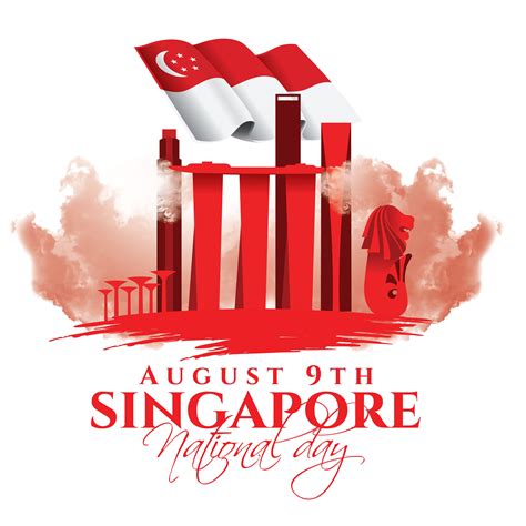9 August Singapore National Day Greeting Stock Vector Royalty Free