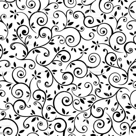 Vintage Seamless Black And White Floral Pattern Vector