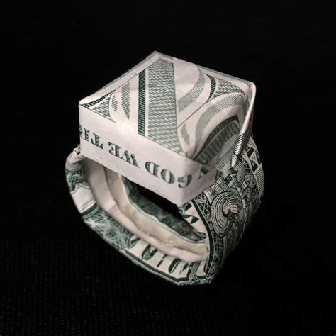 Money Origami Diamond Ring Folded With Real One Dollar Bill Etsy