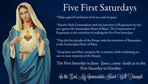 The Five First Saturdays Devotion June 1 October 5 Roman Catholic Man