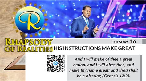 Rhapsody Of Realities Devotional Tuesday June 16 2020 His Instructions Make Great Youtube