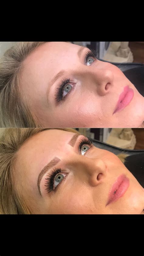 Before And After Of Blonde Microbladed Brows Shading Added Blonde Eyebrows Blonde
