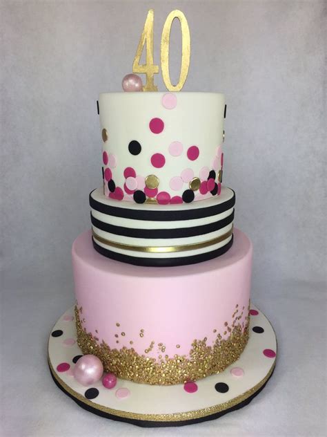 Kate Spade Inspired 40th Birthday Cake By Pearland