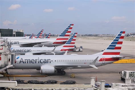 American Airlines Lineup At Miami International Airport American