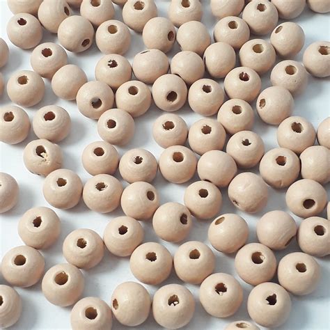 100pcs Nude Dyed Wooden Round Beads 8x7mm B72049 Etsy