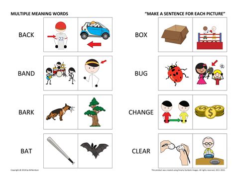 Multiple Meaning Words with Visuals | Multiple meaning words, Multiple meaning, Clutter free ...