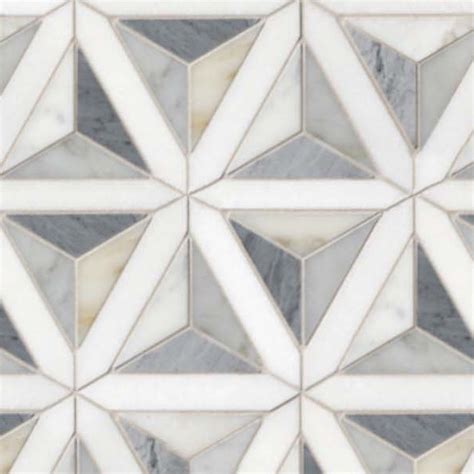 Geometric Pattern White Marble Floor Tile Texture Seamless 19333