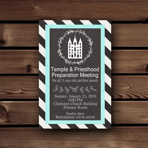 Lds Temple Priesthood Preparation Invitation Temple Etsy Canada