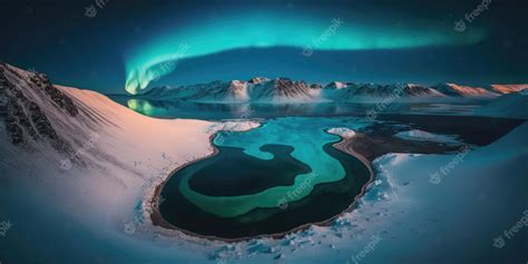 Premium Ai Image A Photo Of A Blue Aurora Borealis In The Arctic
