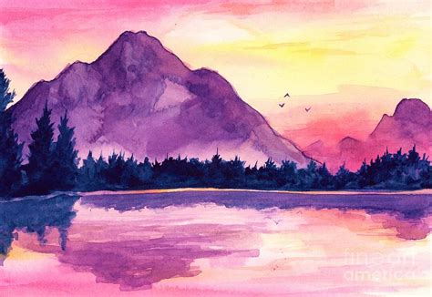 Purple And Pink Landscape Painting By Alyssa Mehlhorn Pixels