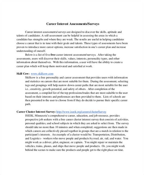 Career Assessment 16 Examples Format Pdf Examples
